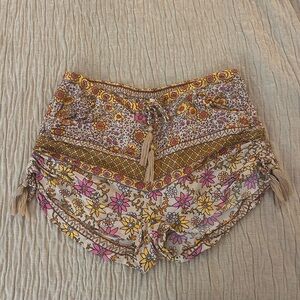 Spell Vintage Boho Blossom High Waist Floral Shorts - Saffron M